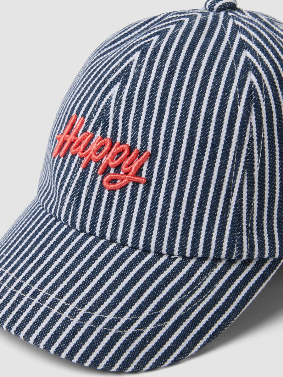 Cappello da baseball in puro cotone a righe multicolor da bimbo_2