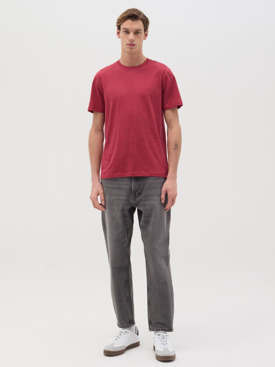 T-shirt in slub cotton with round neck_1