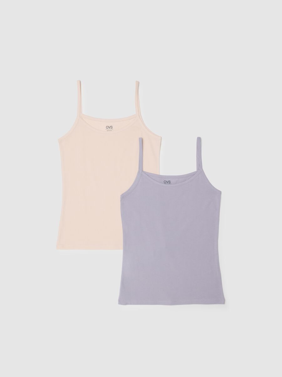 Two-pack vests in multicolour cotton blend regular fit_4