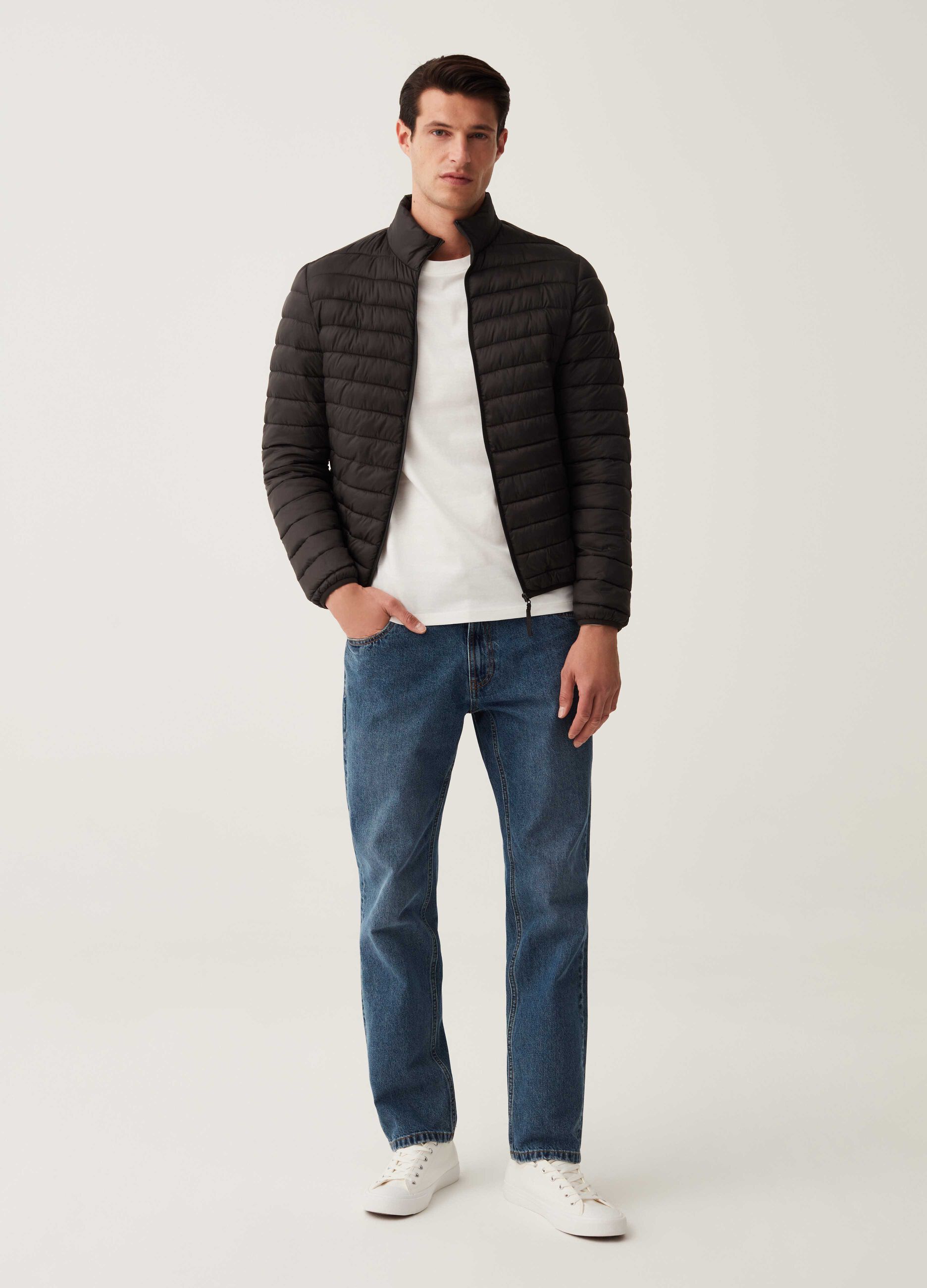 Piumino ultralight a collo alto_0