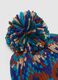 Multicolour knit jersey hat with pom pom_2