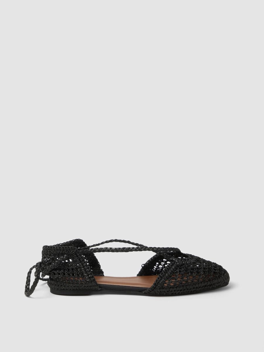 Black woven sandals_0