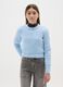 Girls' Blue Crew Neck Sweater with Cable Pattern Regular Fit_0