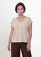 Beige pure viscose V-neck T-shirt, regular fit_1