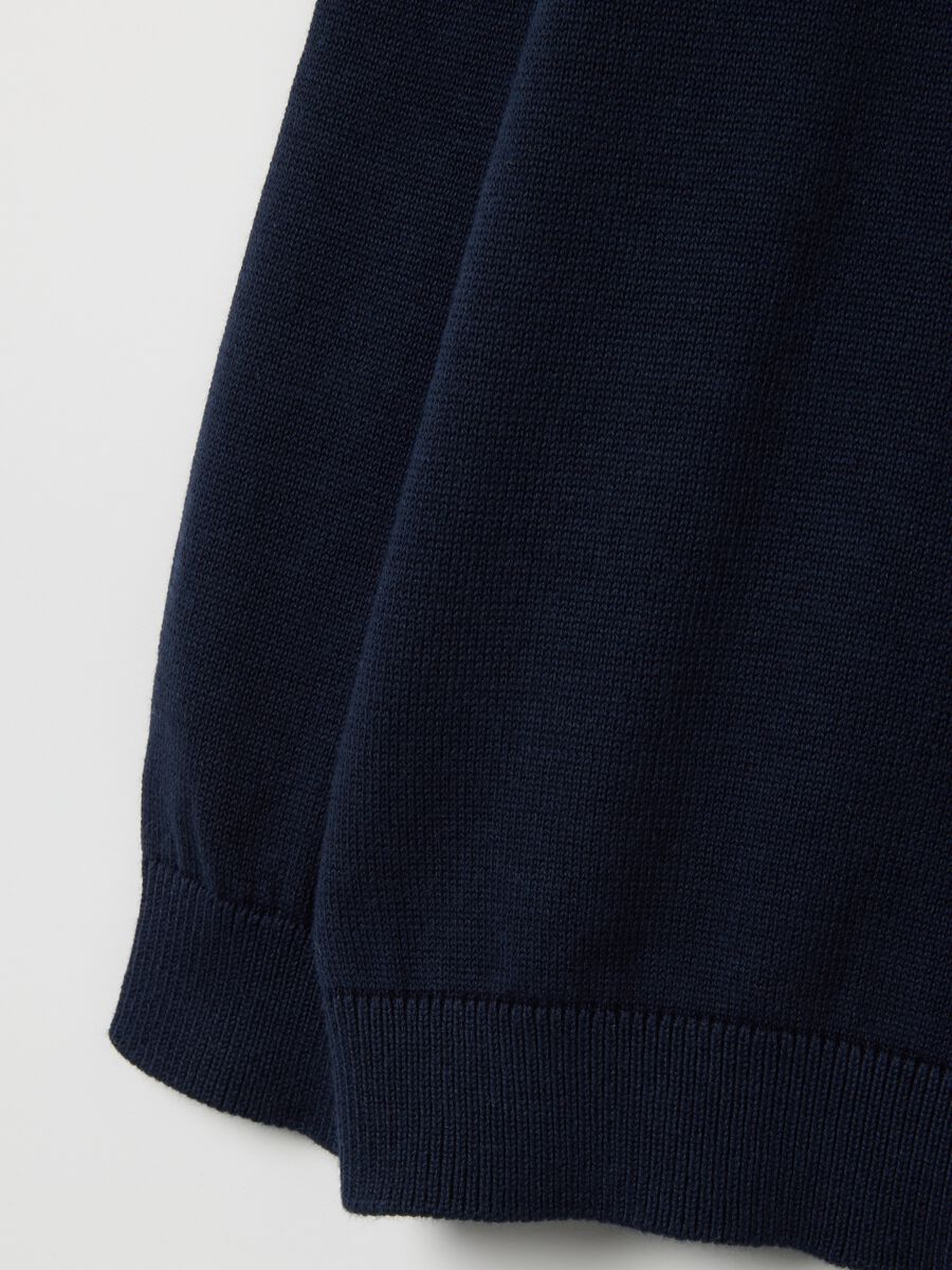 Maglione blu da bambino in puro cotone vestibilità over_3