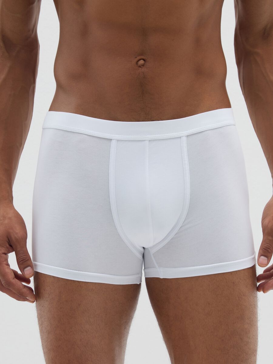 Twin pack boxers in stretch cotton white_1