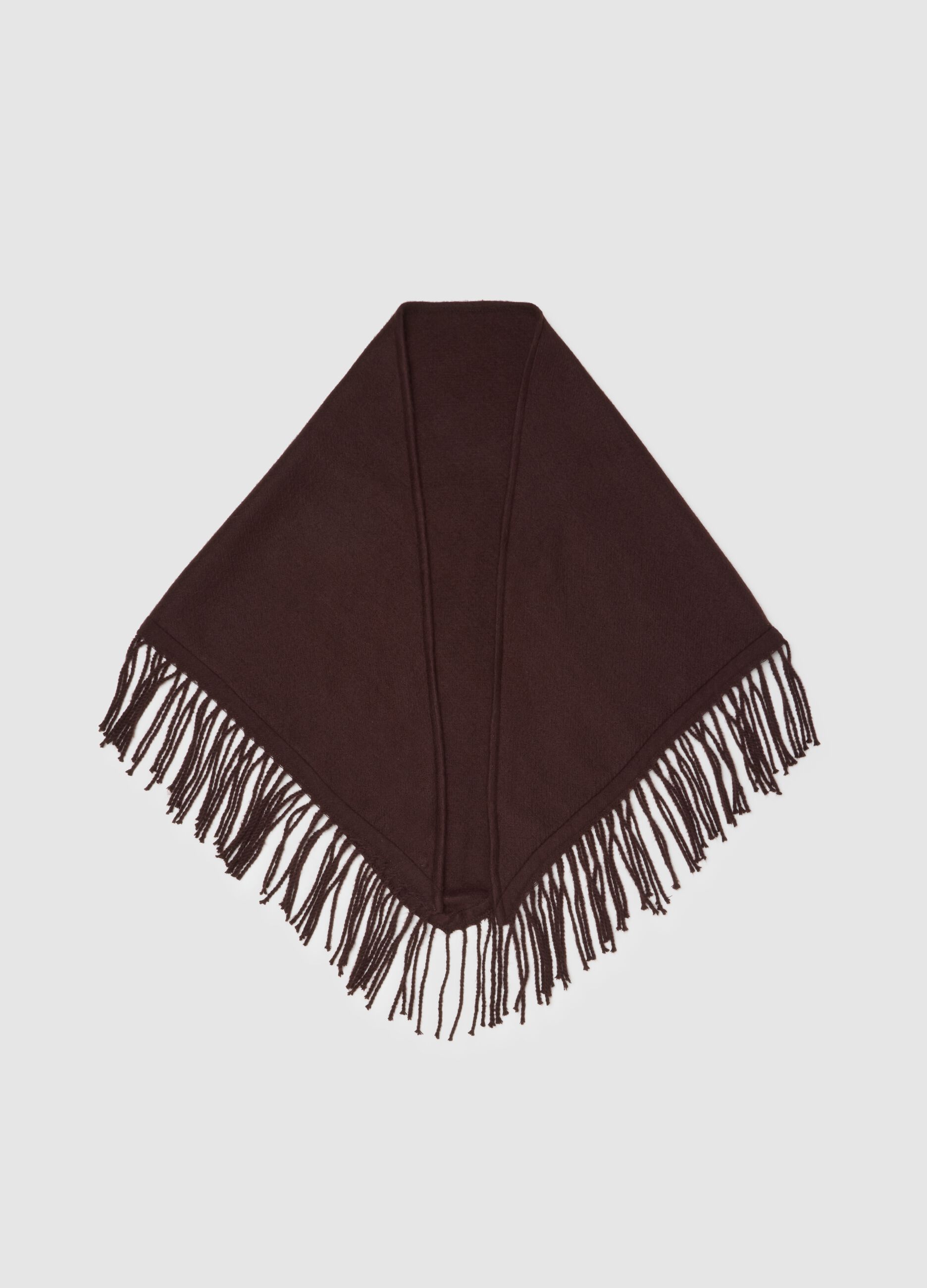 Brown scarf with fringes