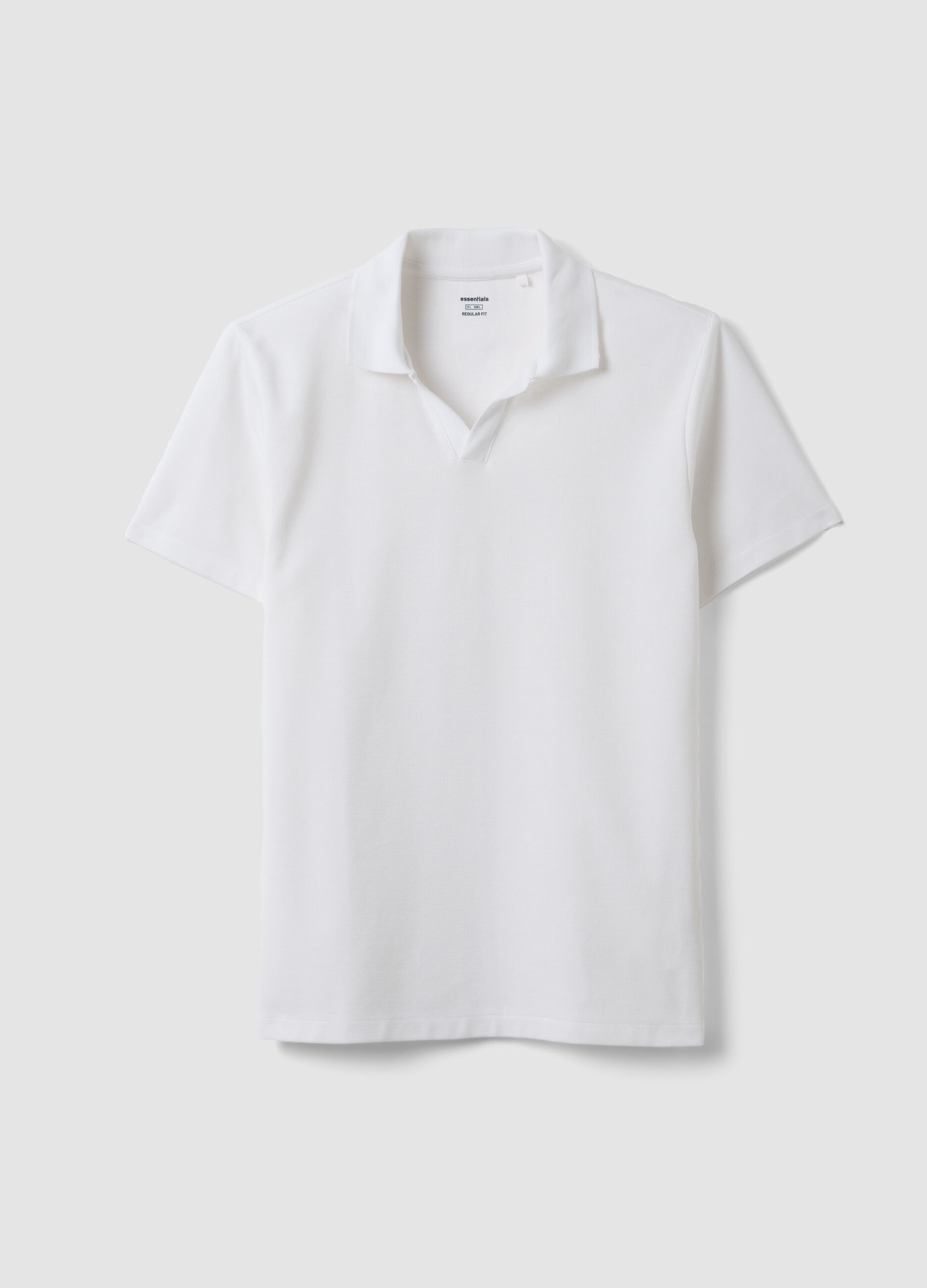 White stretch cotton polo shirt