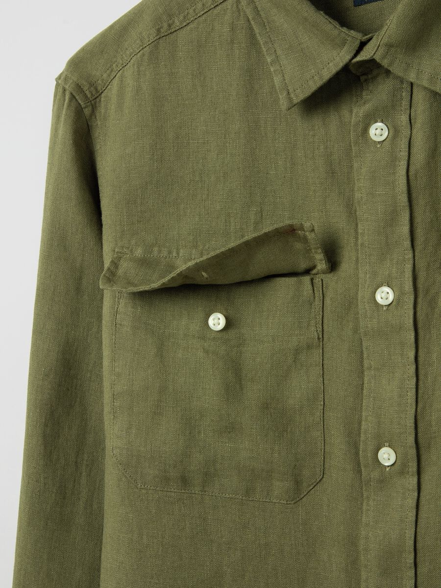 Regular-fit shirt in linen with pockets_5