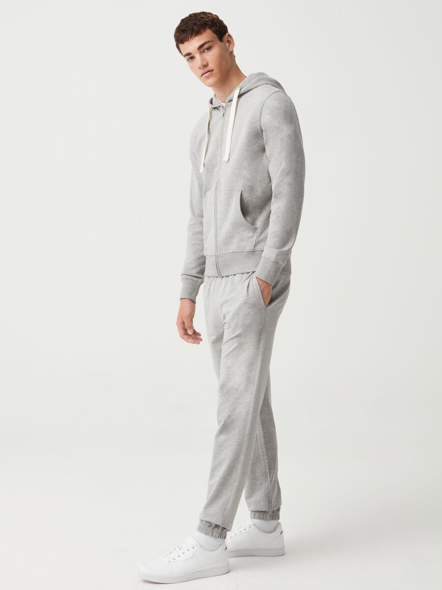 Joggers in felpa stretch con coulisse_0