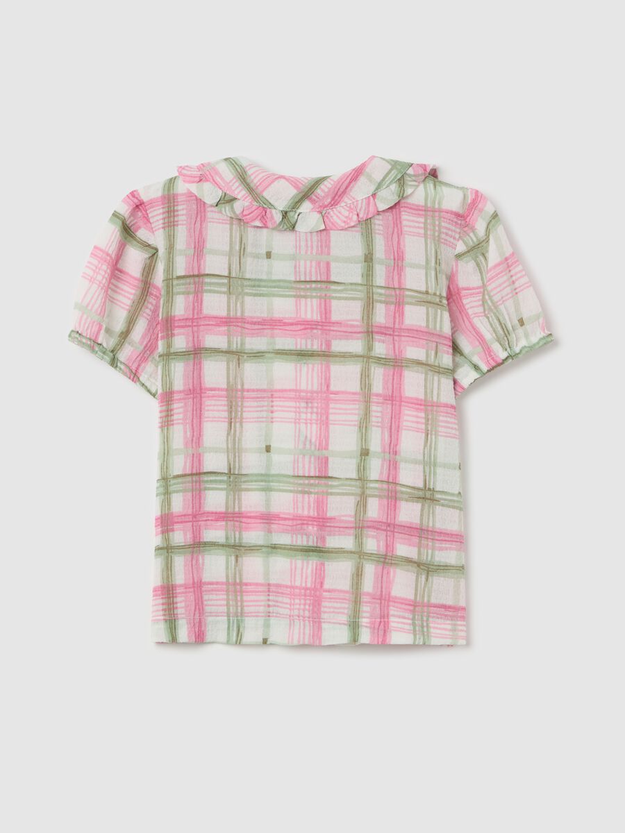 Short-sleeved shirt with check pattern_1