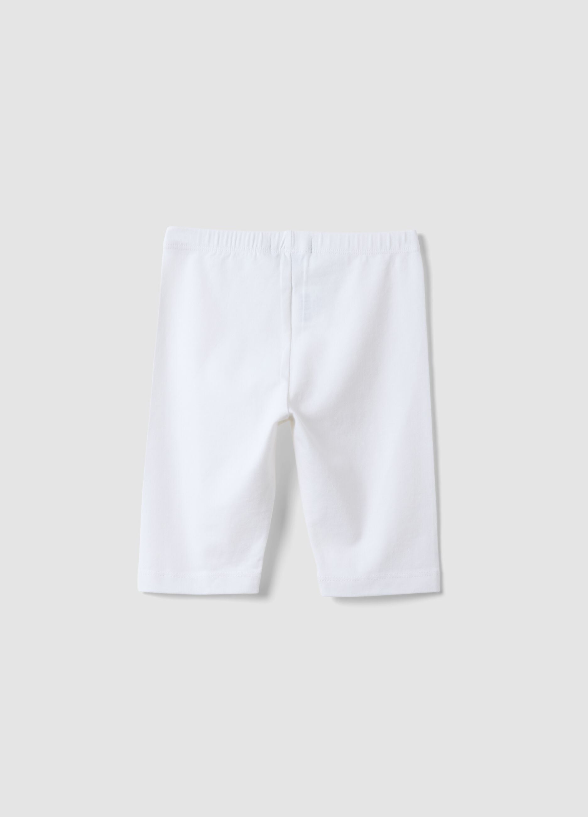 White organic cotton cycling shorts
