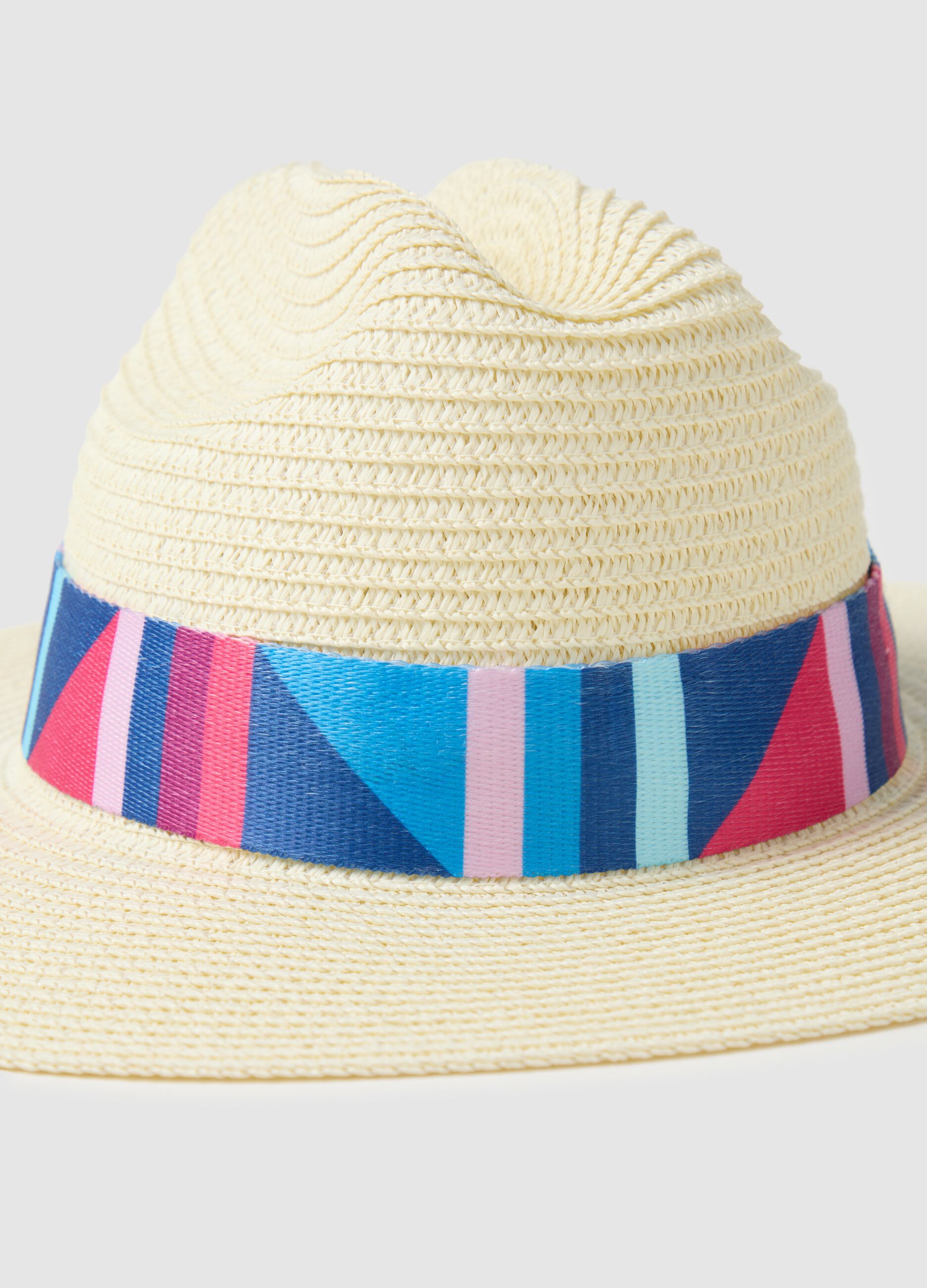 Women's hat in pure multicolour textile paper