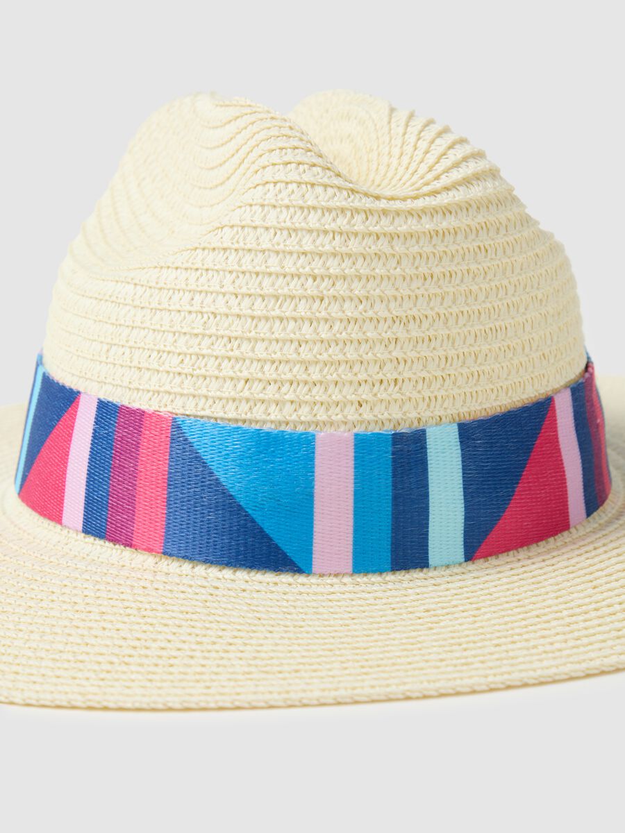 Women's hat in pure multicolour textile paper_1