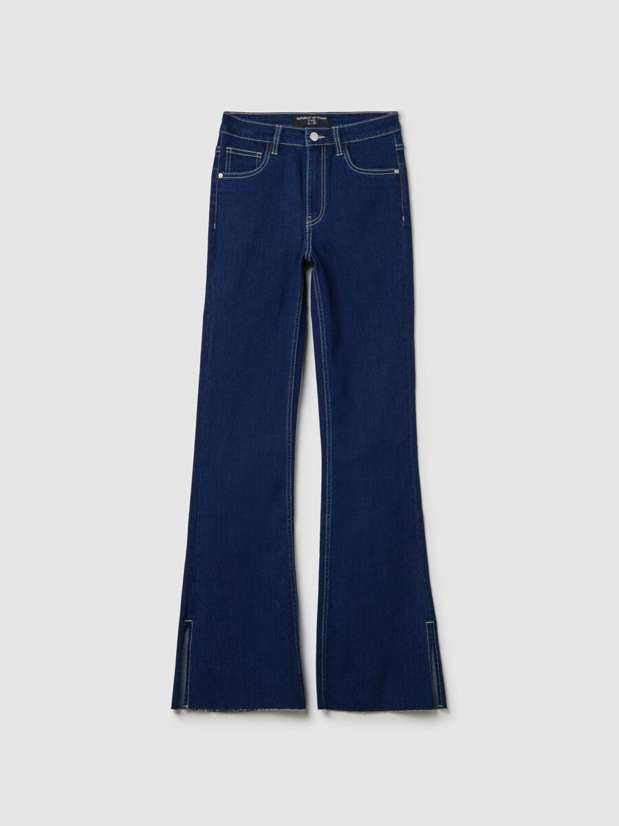 Flare-fit bootcut jeans with slits_4