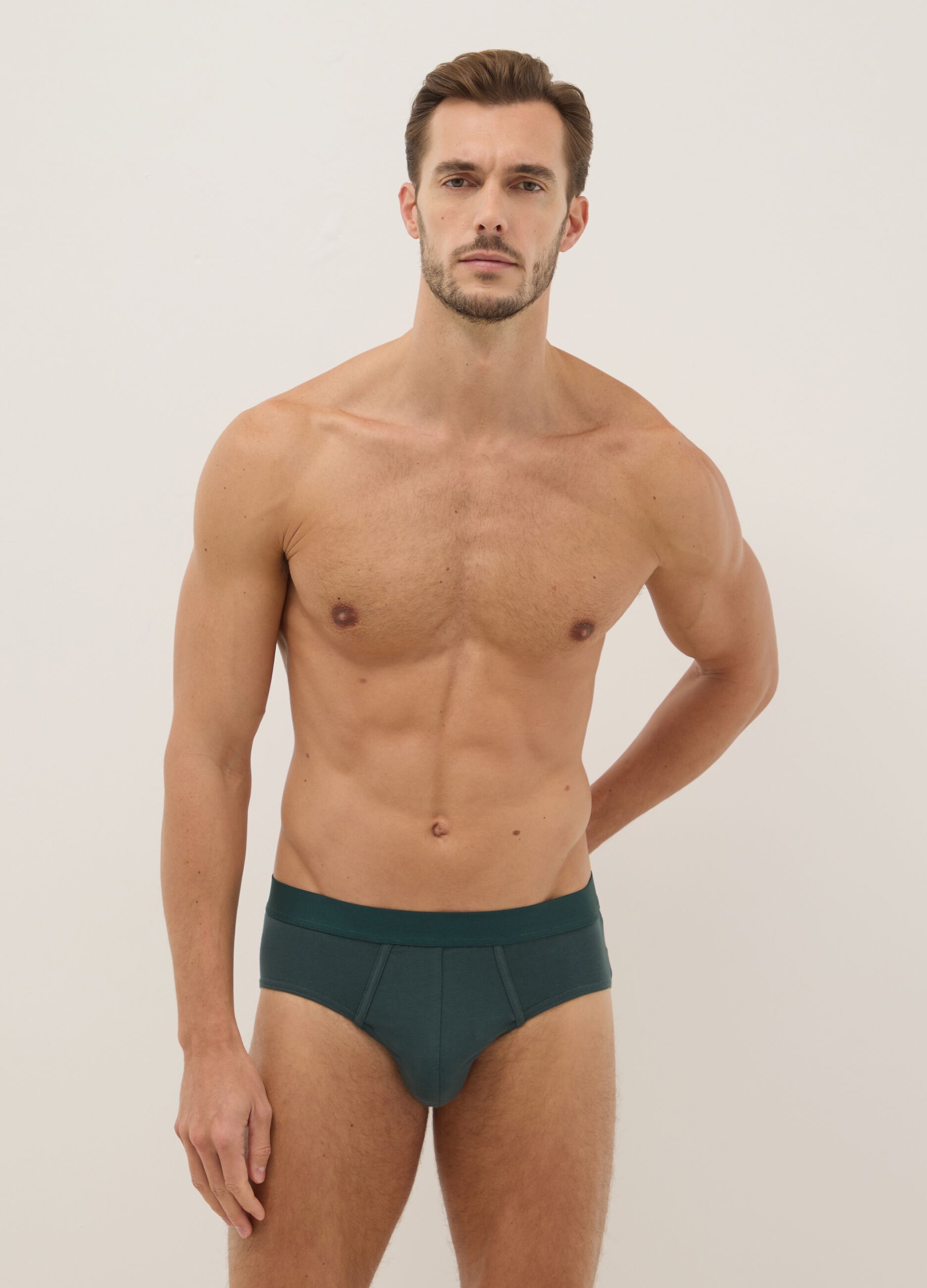 Tripack multicolour cotton stretch briefs regular fit