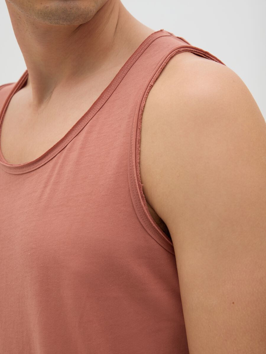 Men's pink pure cotton vest regular fit_2