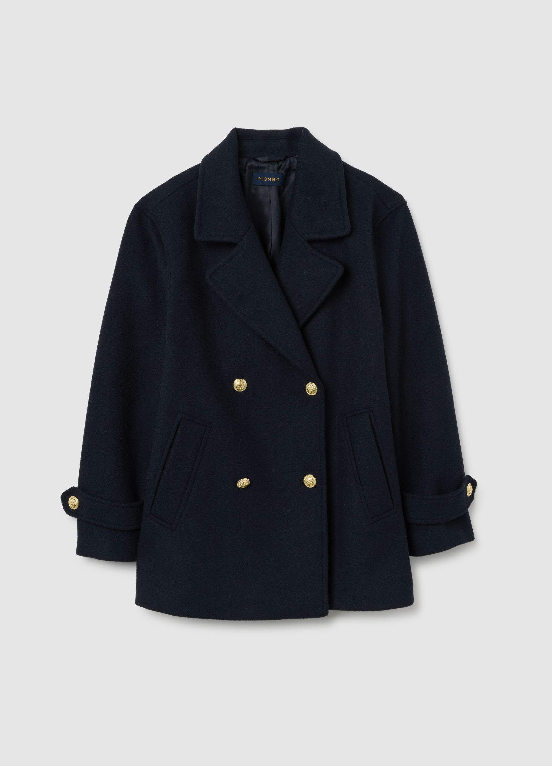 Blue double-breasted coat regular fit