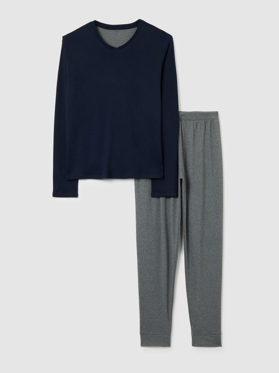 Blue cotton pyjamas for men_0