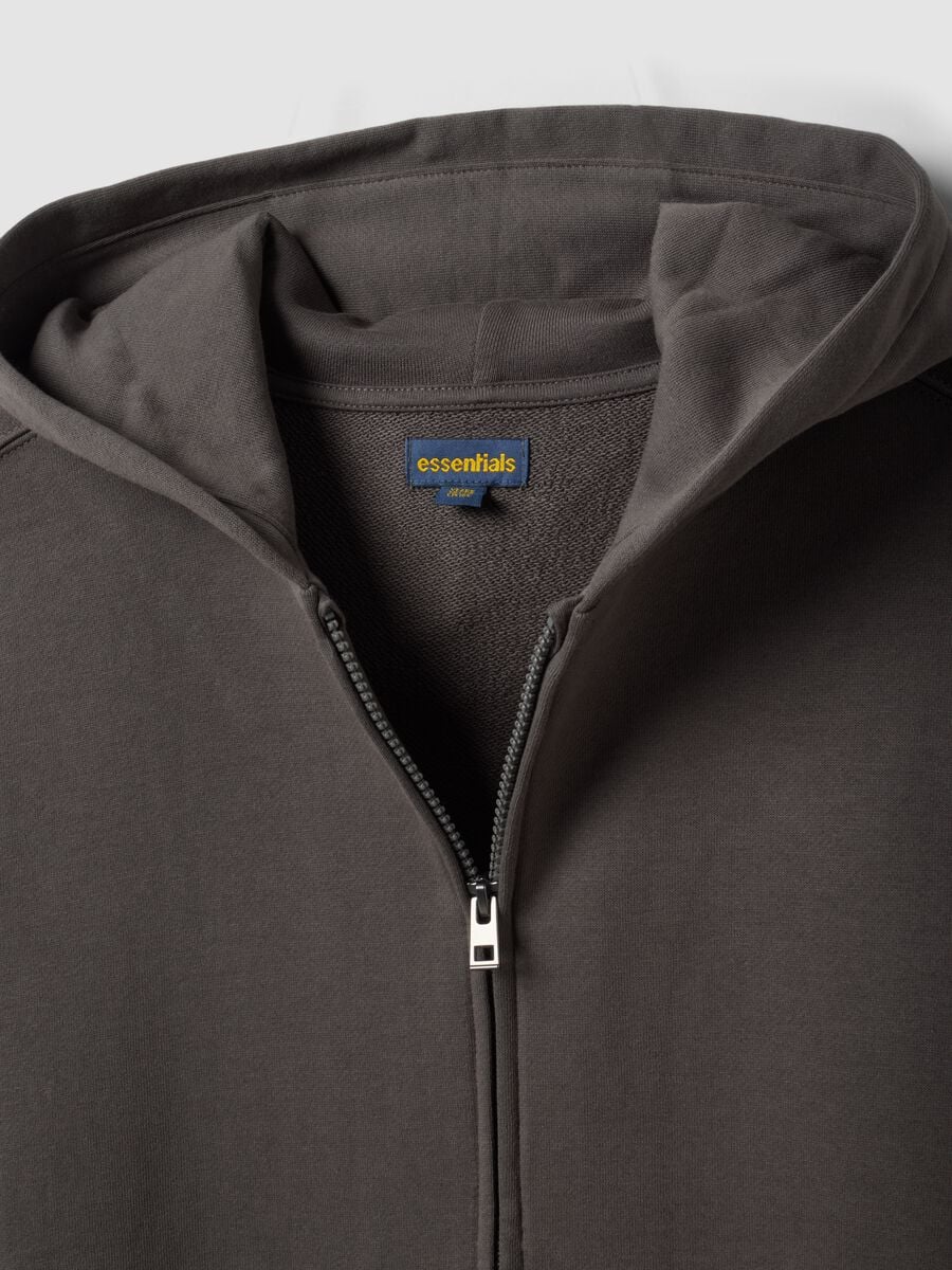 Grey organic cotton zip-up hoodie for boys, relaxed fit_2