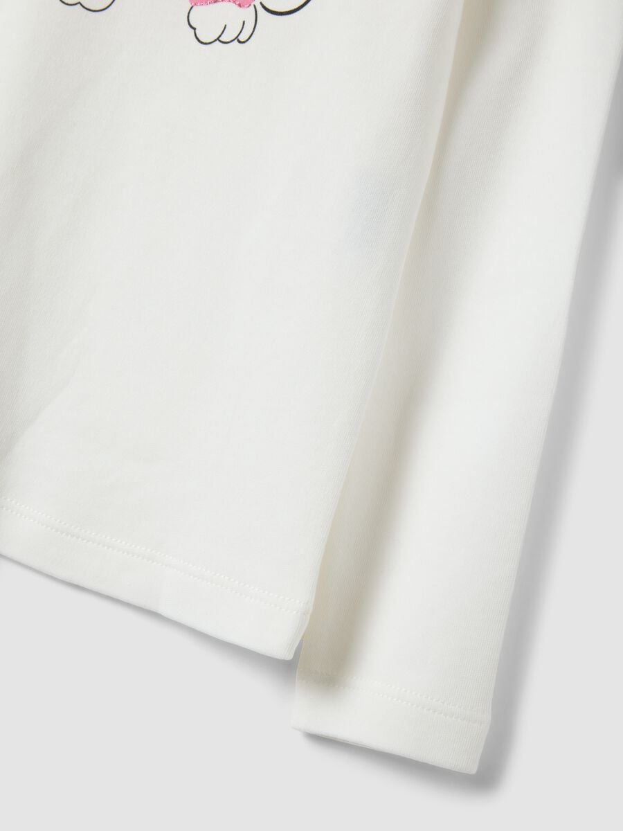 White organic cotton T-shirt with high neck_3
