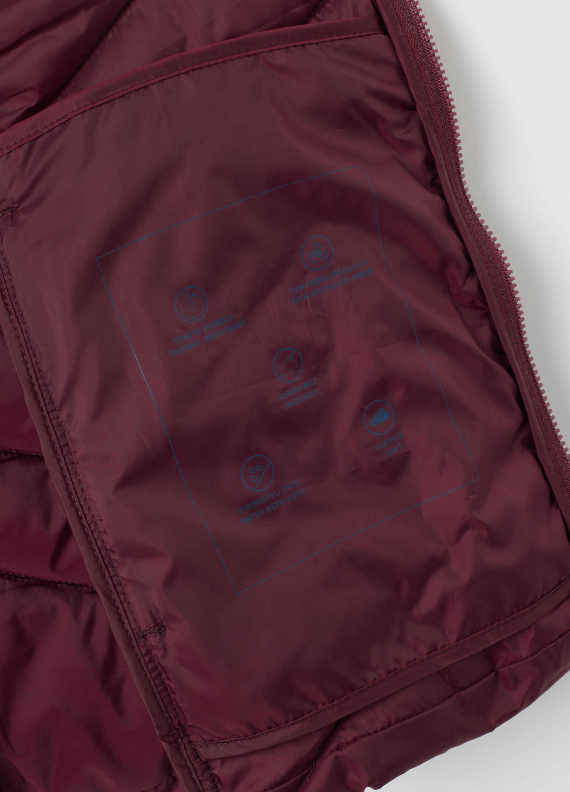 Gilet in misto rosso regular fit