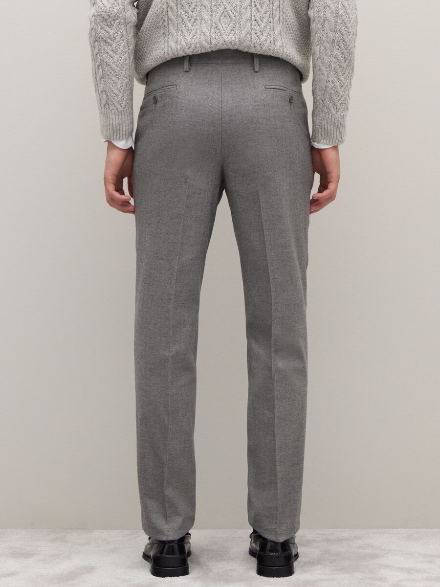 Grey Slim Fit Cotton Blend Trousers_2