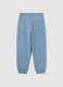Blue regular fit children's trousers in pure cotton_1