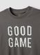 Grey pure organic cotton T-shirt with "Good Game" slogan for boys_4