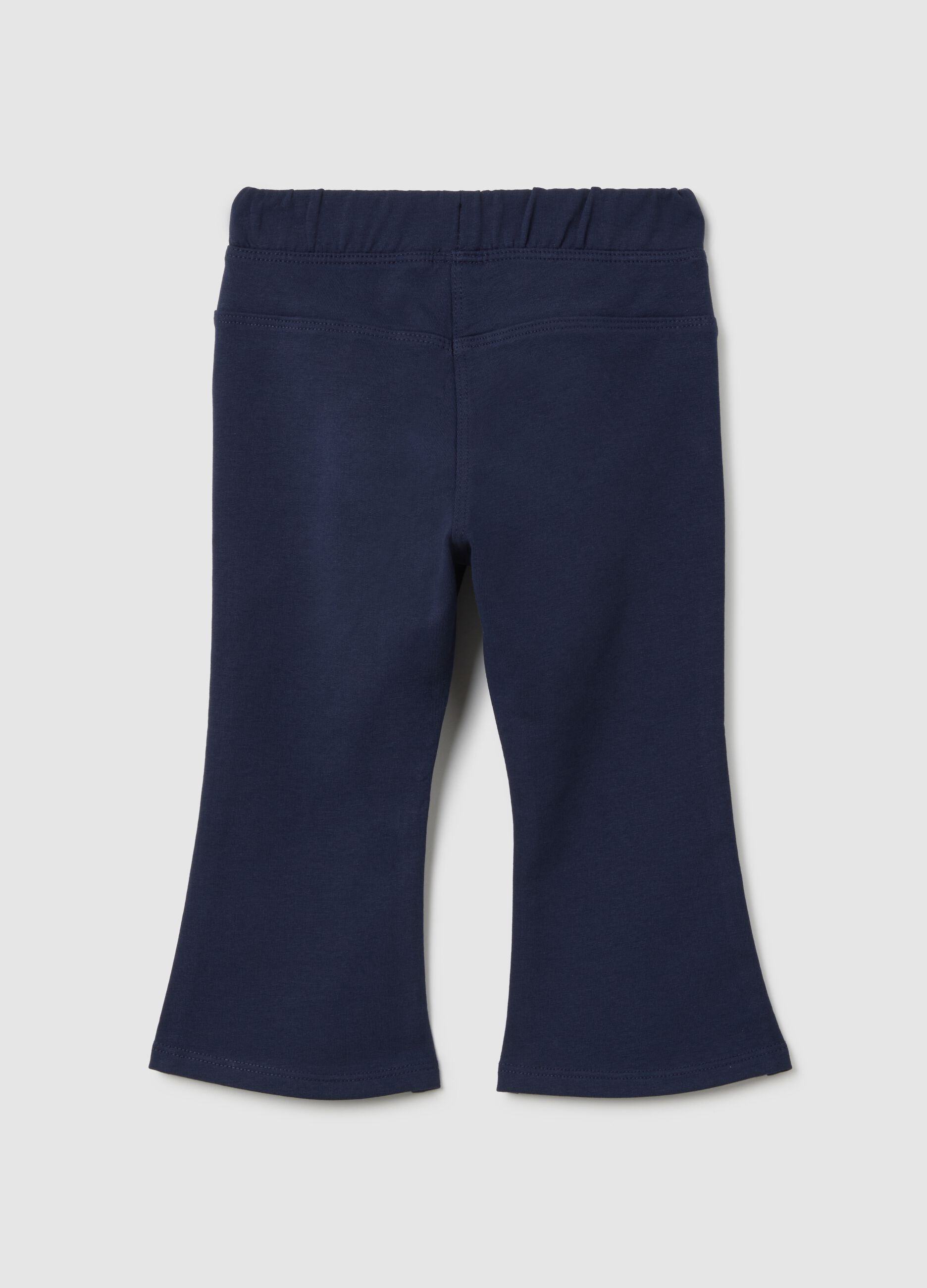 Baby Blue Cotton Flare Fit Trousers