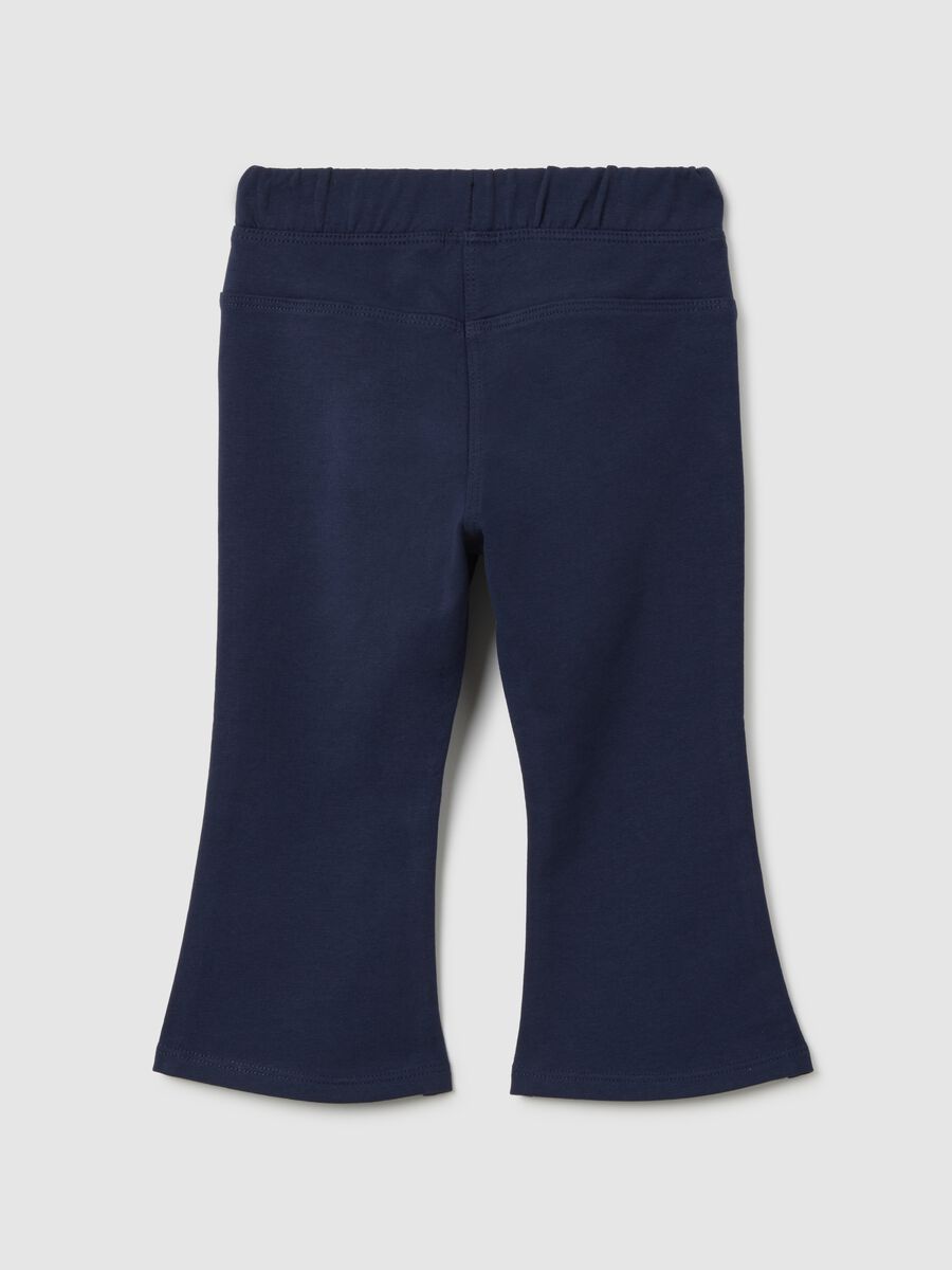 Baby Blue Cotton Flare Fit Trousers_1