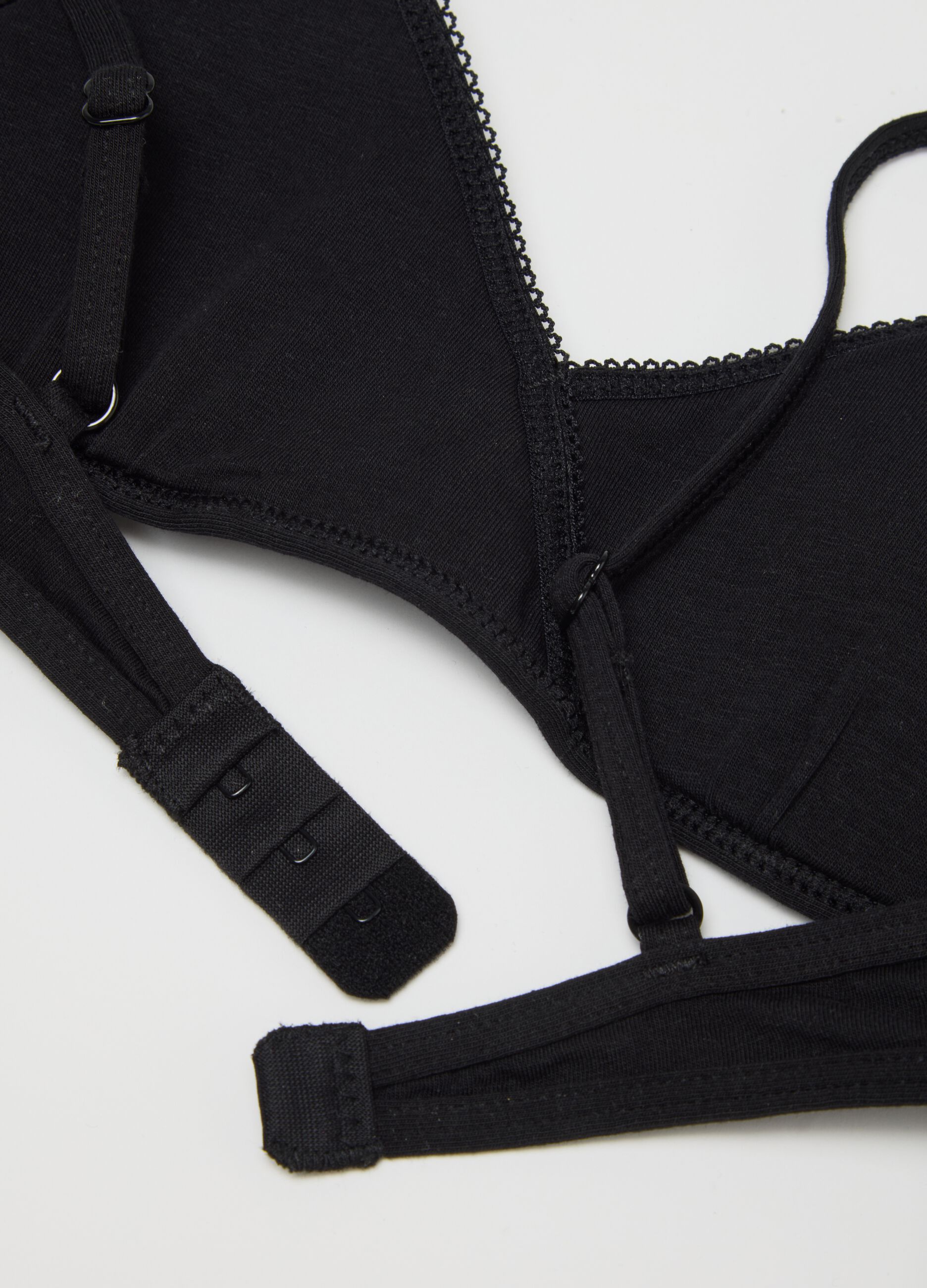 Girls' Black Stretch Cotton Bra