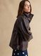 Shiny brown oversized viscose-blend jacket_0