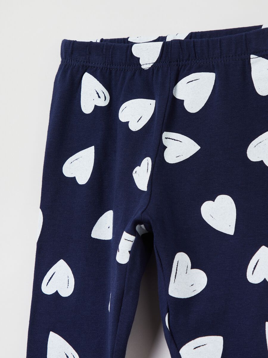 Jersey joggers with hearts print_2