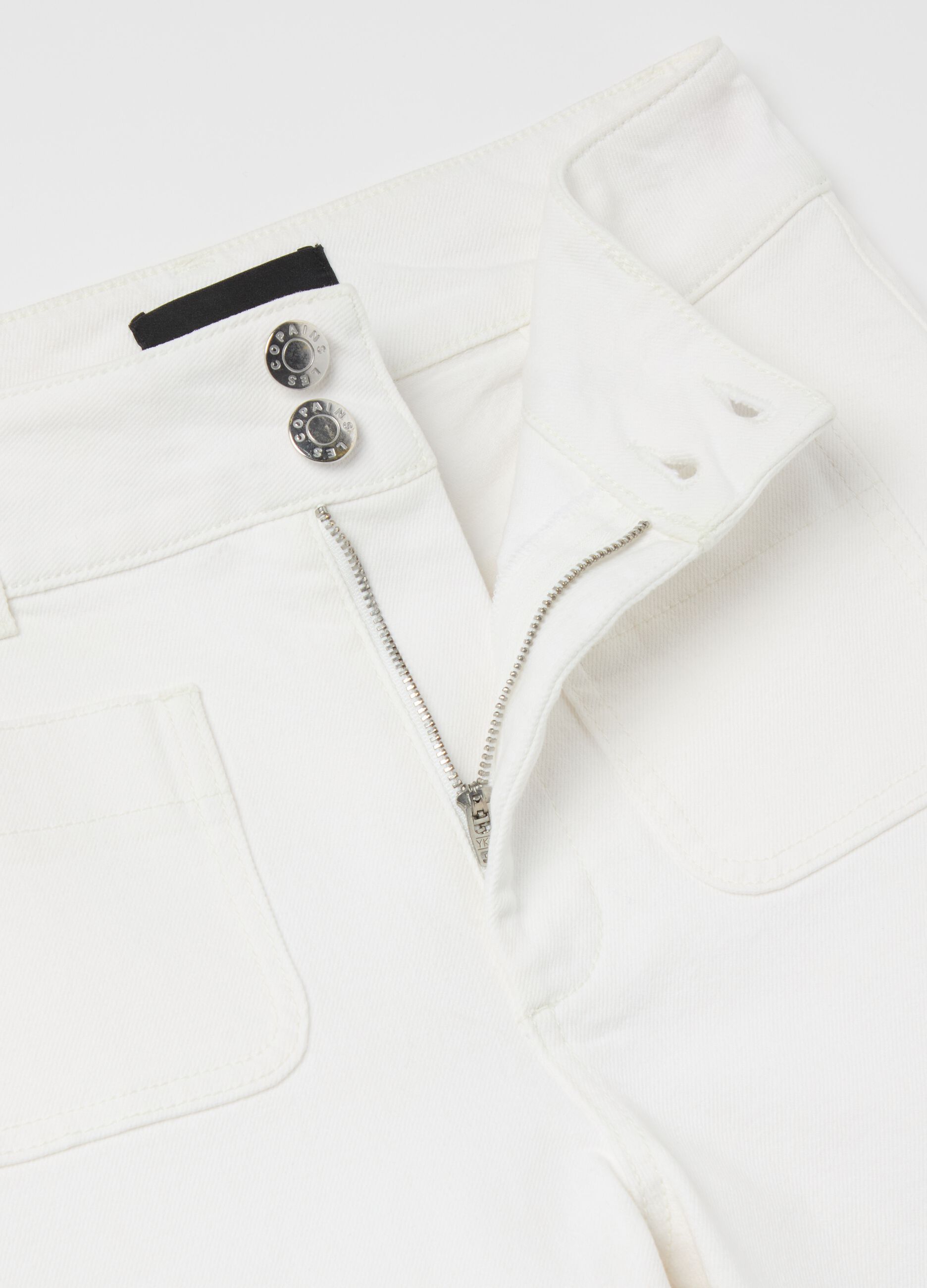 Solid colour bootcut-fit trousers