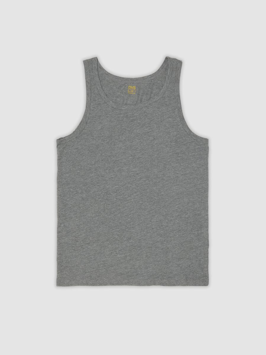 Men&rsquo;s grey regular-fit vest in 100% organic cotton_0