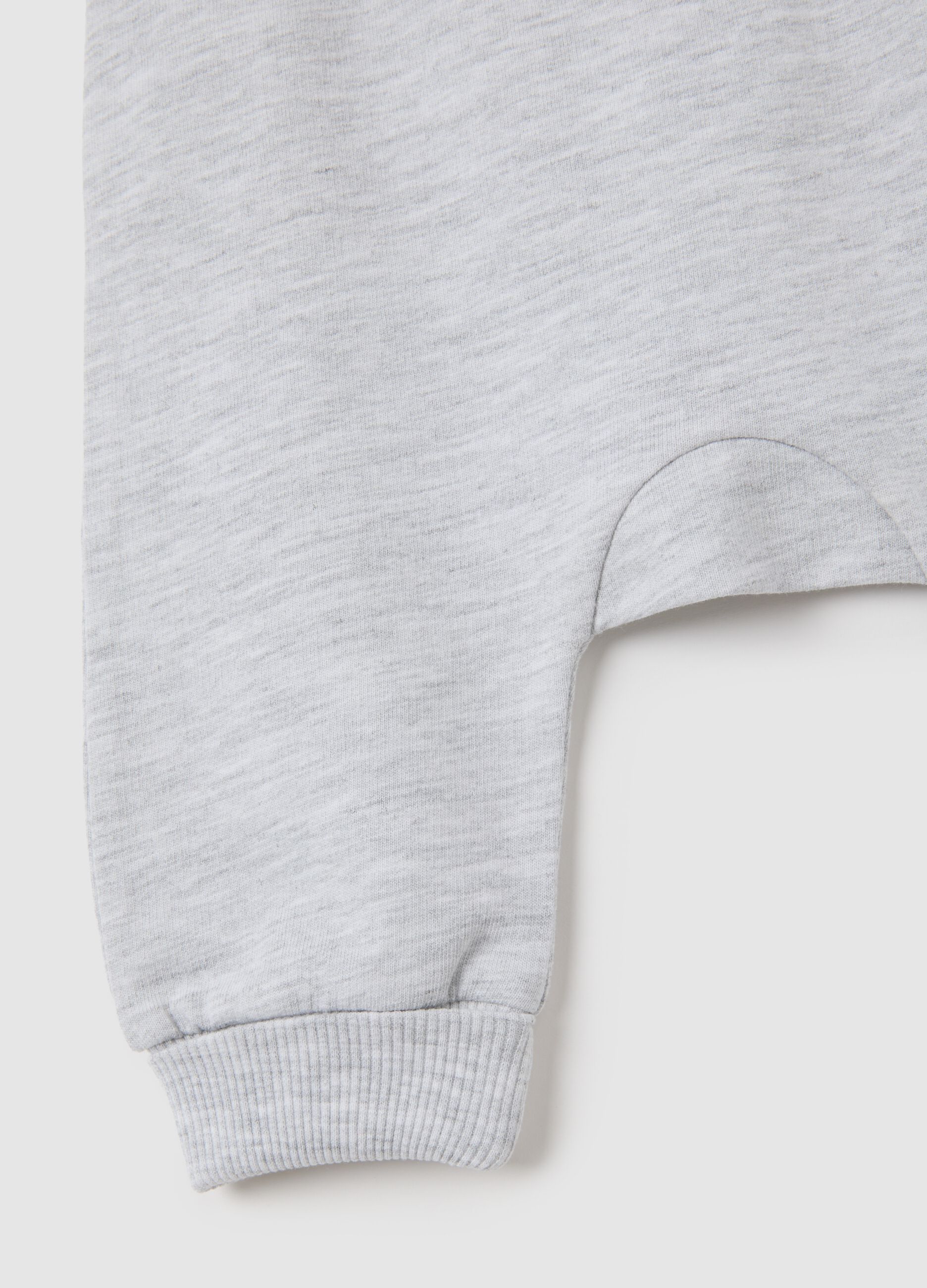 Children's top and trousers set in pure white and grey cotton