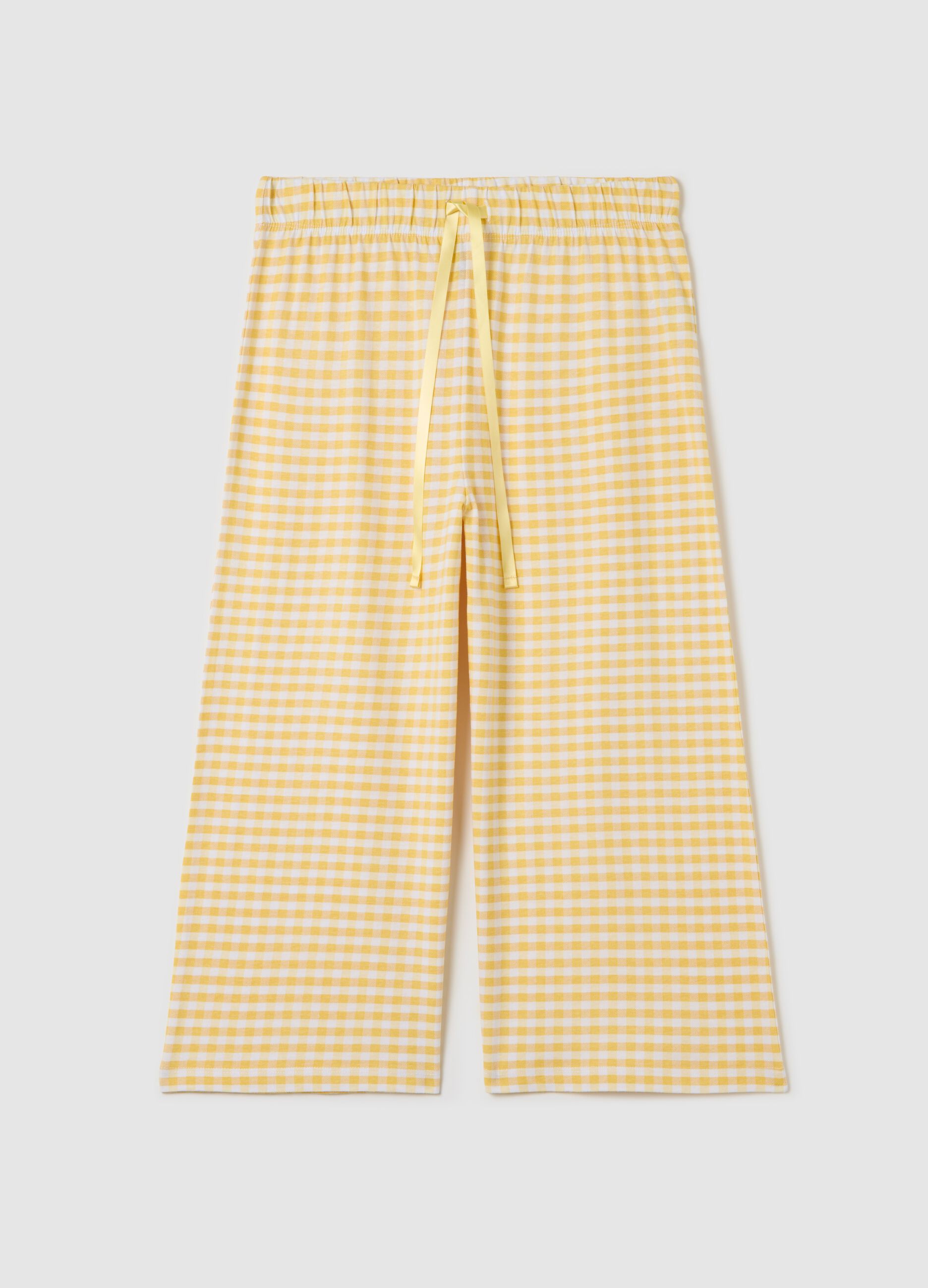Gingham pyjama trousers with drawstring