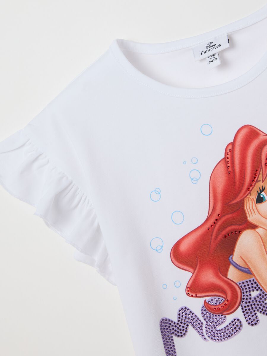 Girls' white stretch cotton outfit with Mermaid print, regular fit_3