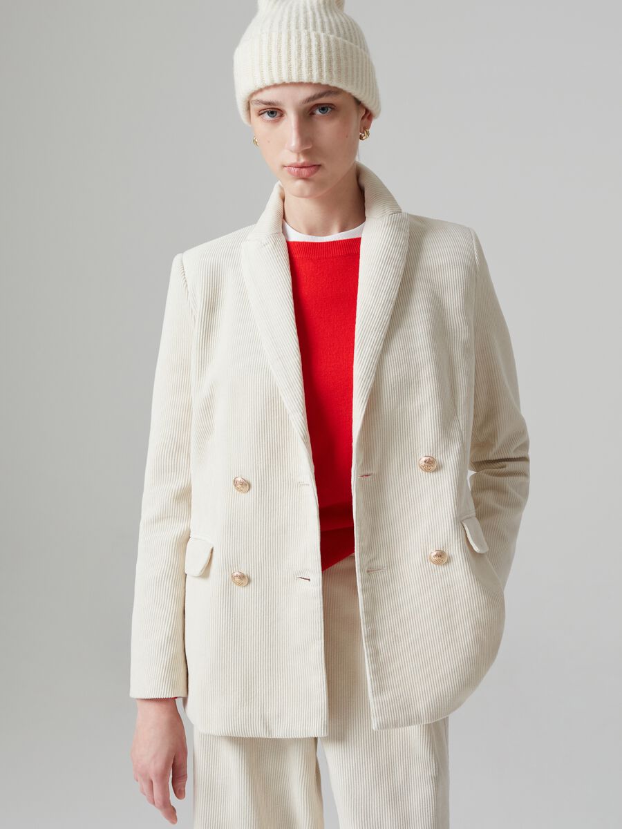 Blazer doppiopetto in corduroy_0