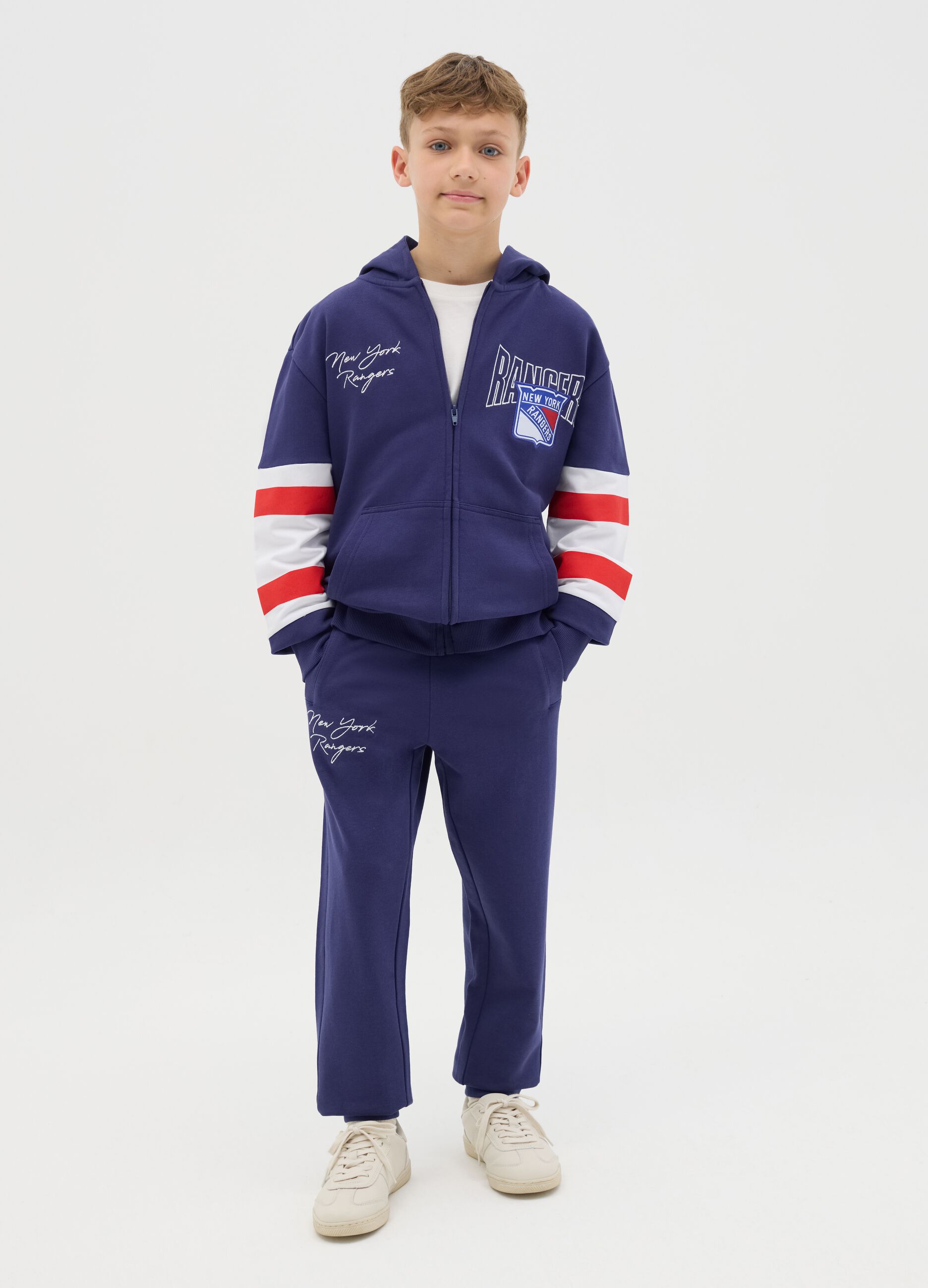 Joggers con coulisse e ricamo New York Rangers 