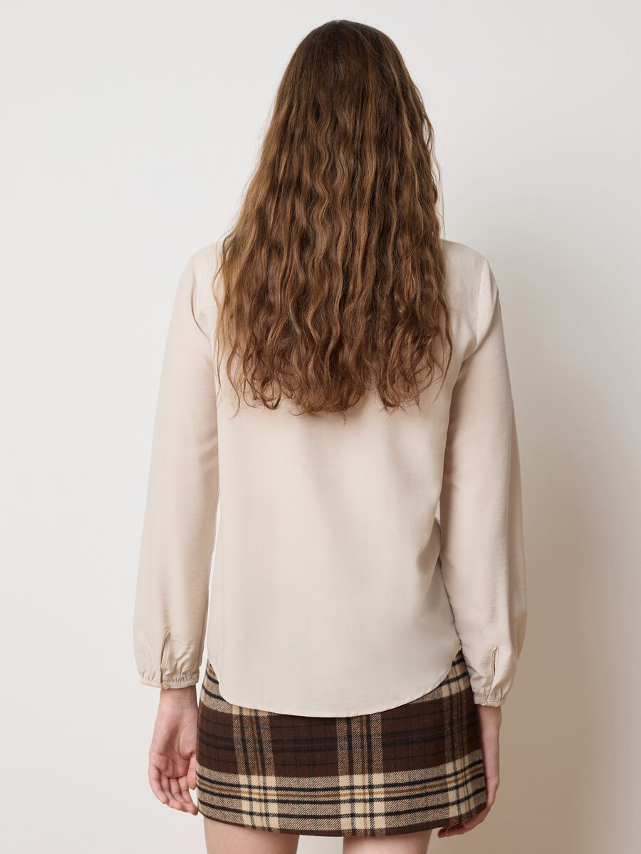 Regular fit beige satin shirt_3