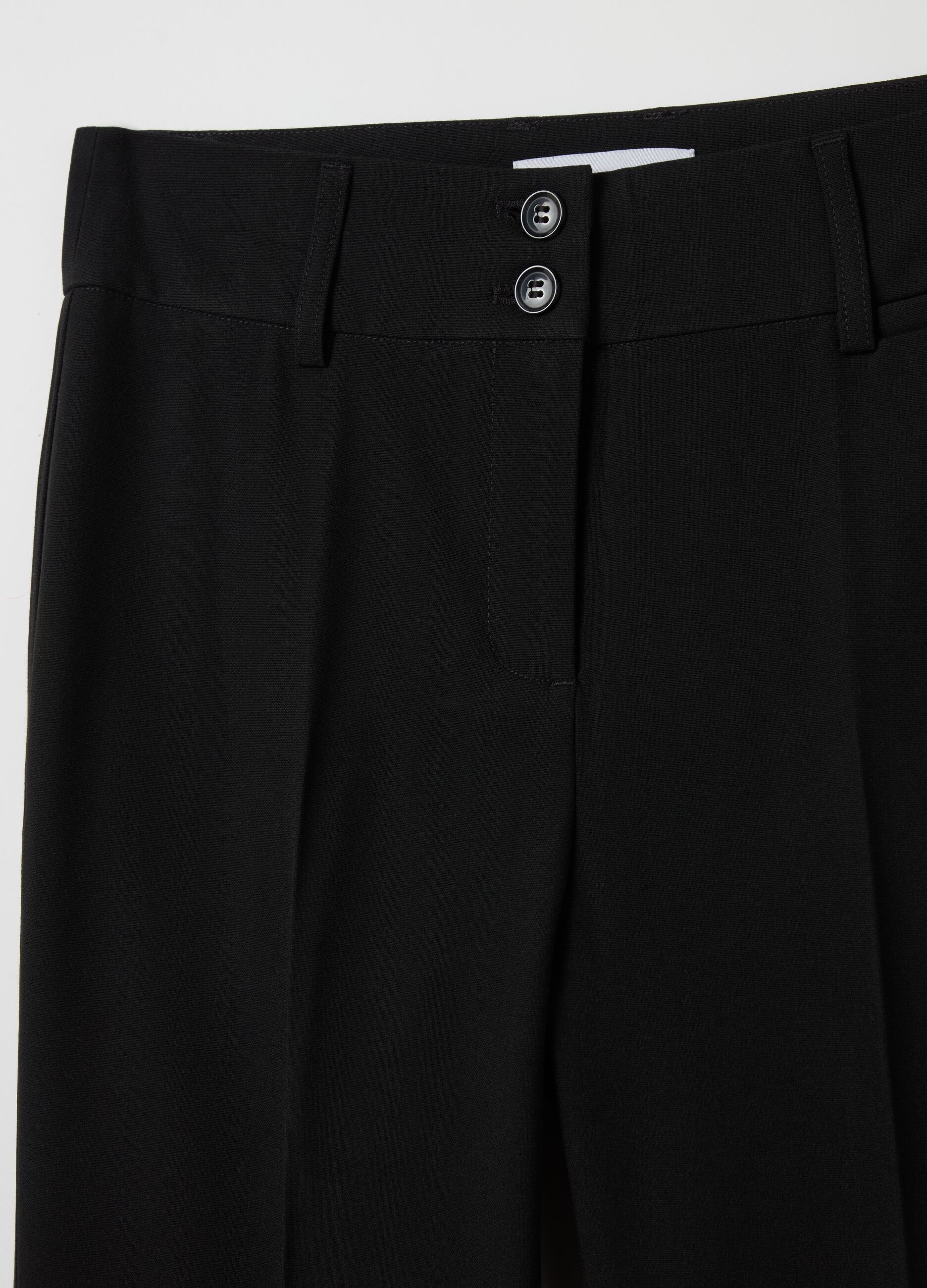 Pantalone flare fit con doppio bottone