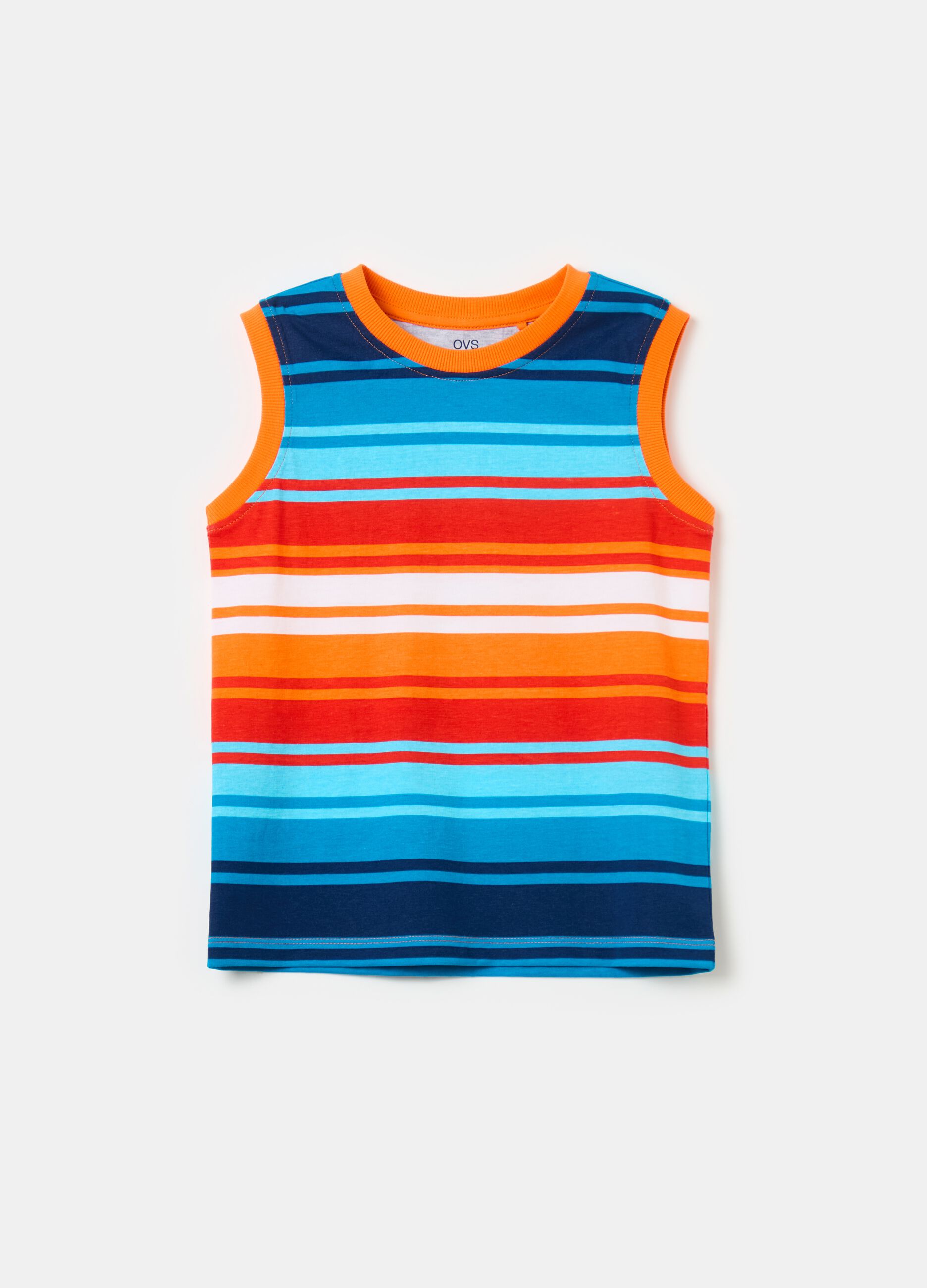 Striped cotton tank top