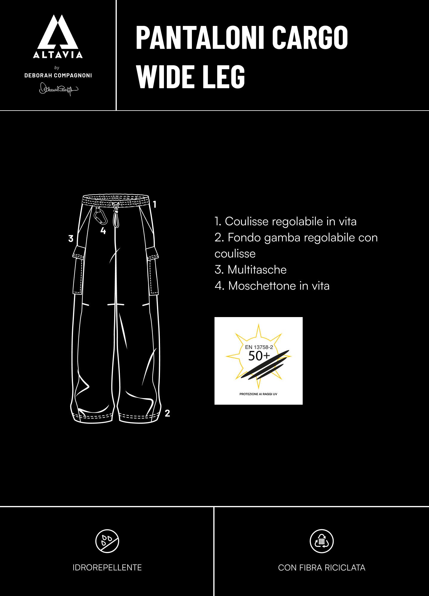 Pantalone cargo a gamba larga ALTAVIA WITH DEBORAH COMPAGNONI