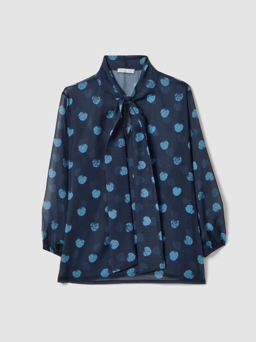 Blusa con maniche lunghe multicolor a pois regular fit_0