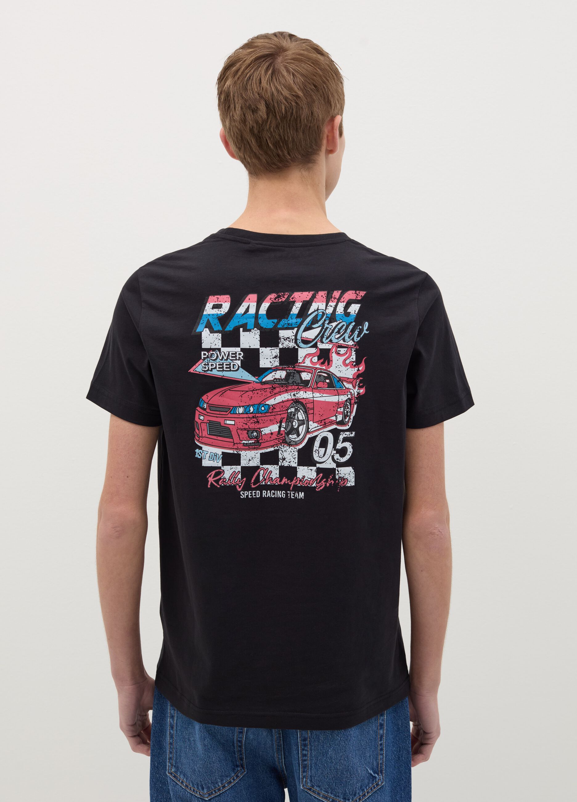 T-shirt with Racing print