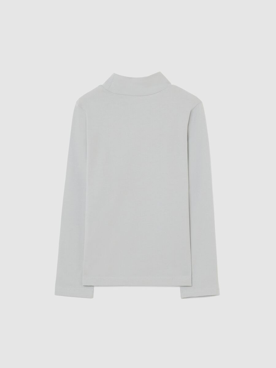 Children's grey turtleneck shirt in regular fit cotton blend_1