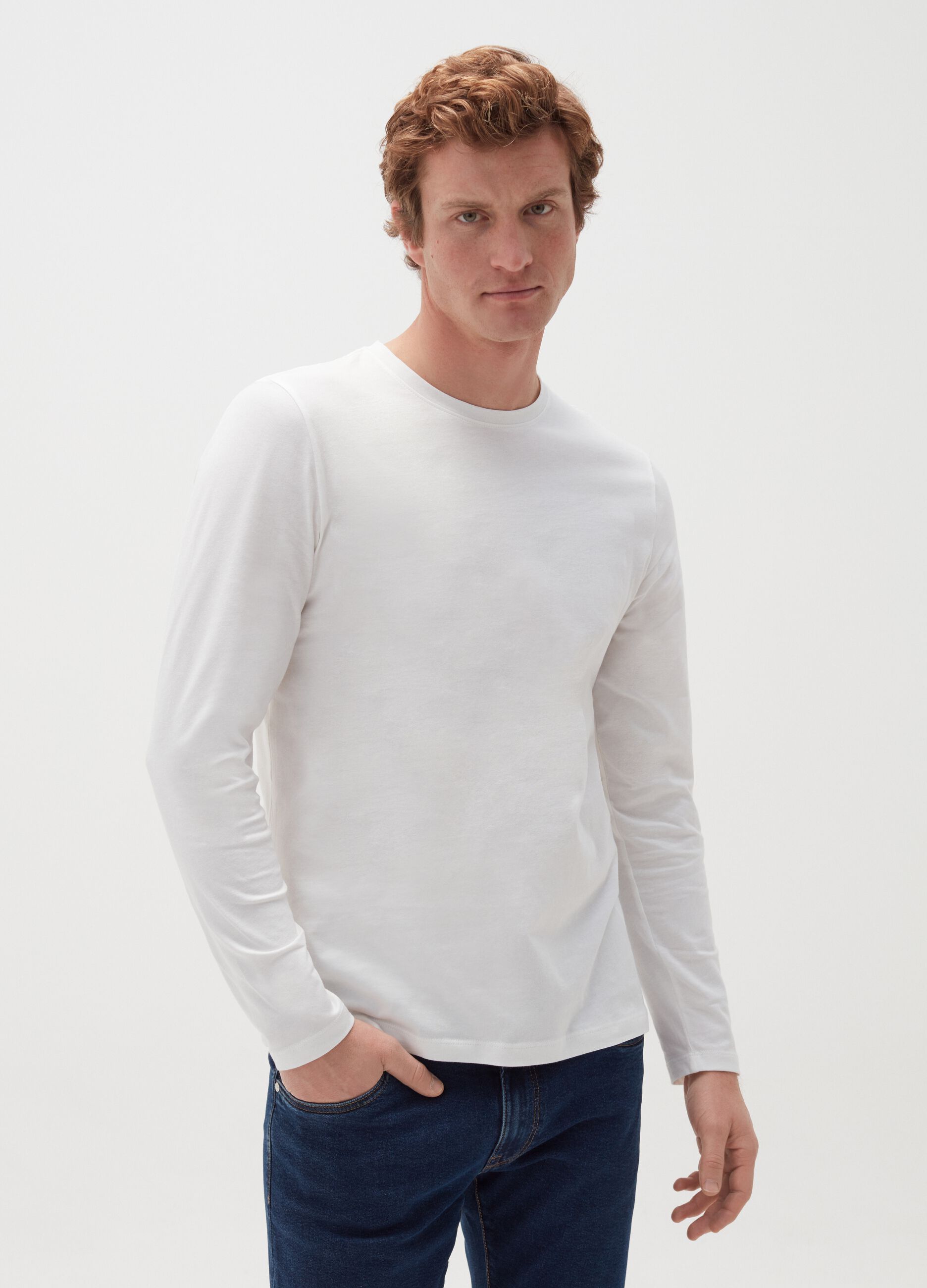 T-shirt a maniche lunghe in cotone_1