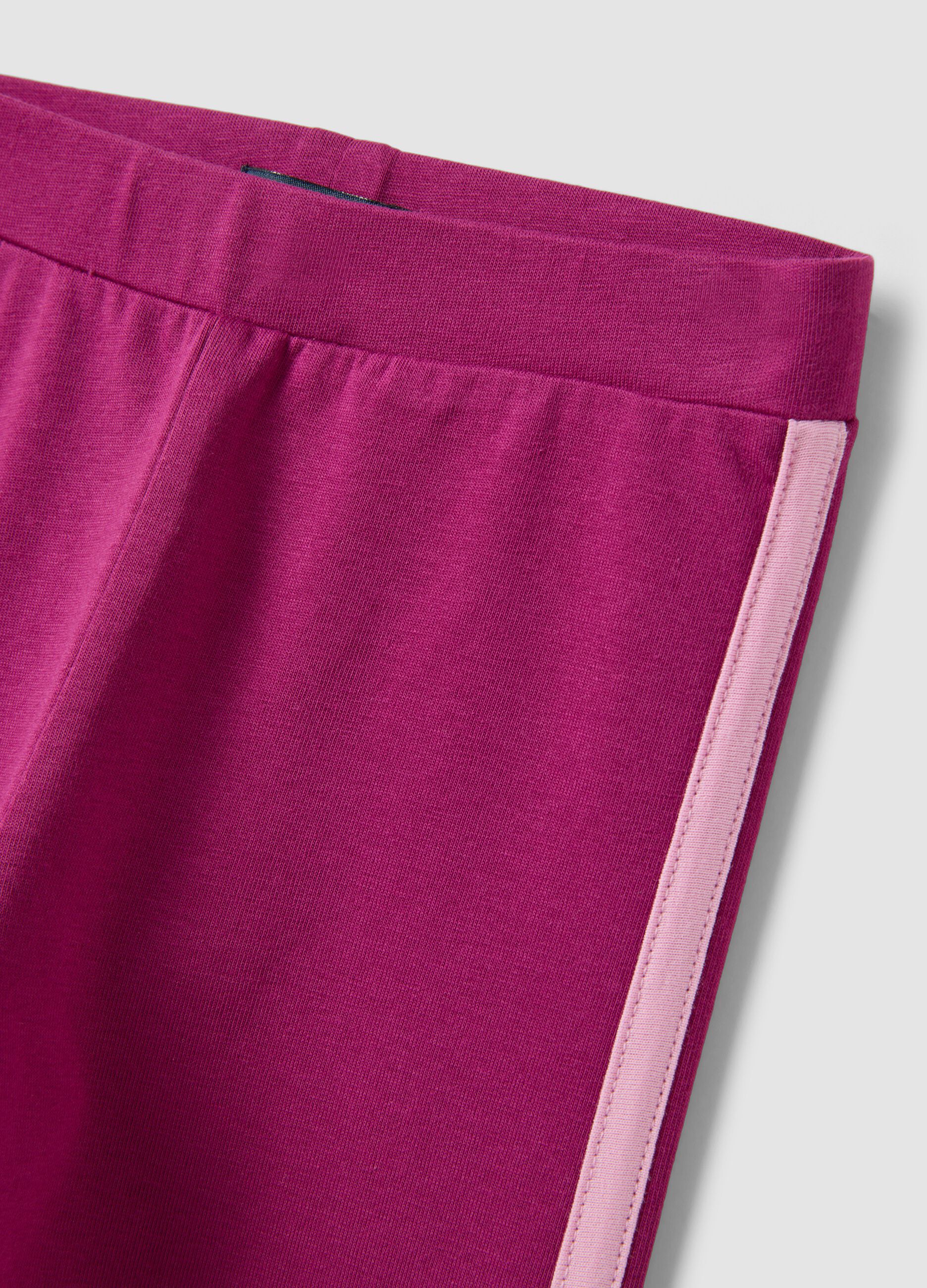 Girls&rsquo; purple skinny-fit organic stretch cotton leggings